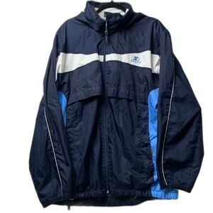 STARTER Y2K WINDBREAKER TRACK JACKET MENS LARGE in BLUE NAVY 70892 739754304606